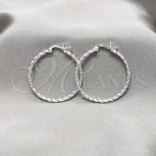 Sterling Silver Medium Hoop, Polished, Silver Finish, 02.409.0041.30