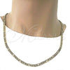 Oro Laminado Basic Necklace, Gold Filled Style Figaro Design, Polished, Golden Finish, 04.213.0140.24