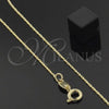 Oro Laminado Basic Necklace, Gold Filled Style Long Box Design, Polished, Golden Finish, 5.223.030.18