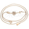 Sterling Silver Pendant Necklace, Heart Design, with White Cubic Zirconia, Polished, Rose Gold Finish, 04.336.0191.1.16