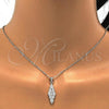 Sterling Silver Earring and Pendant Adult Set, with White Cubic Zirconia and White Crystal, Polished, Rhodium Finish, 10.281.0008