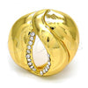 Oro Laminado Multi Stone Ring, Gold Filled Style with White Crystal, Polished, Golden Finish, 01.241.0035.09 (Size 9)