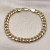 Oro Laminado Basic Bracelet, Gold Filled Style Miami Cuban Design, Polished, Golden Finish, 5.223.011.08