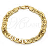 Gold Tone Basic Bracelet, Mariner Design, Polished, Golden Finish, 04.242.0034.08GT