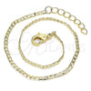 Oro Laminado Basic Anklet, Gold Filled Style Curb Design, Polished, Golden Finish, 5.222.008.10