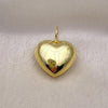 Oro Laminado Fancy Pendant, Gold Filled Style Heart and Hollow Design, Polished, Golden Finish, 05.368.0007