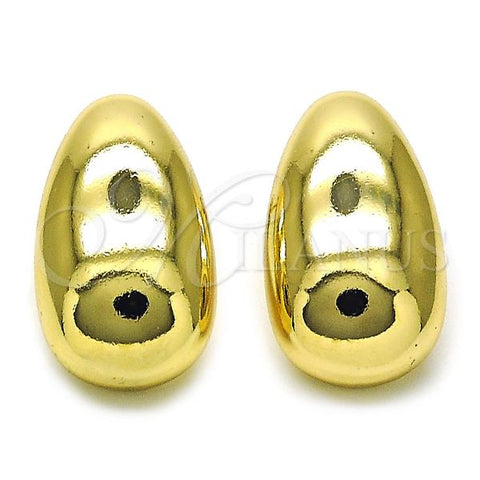 Oro Laminado Stud Earring, Gold Filled Style Chunky Design, Polished, Golden Finish, 02.385.0042