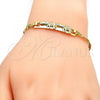 Oro Laminado ID Bracelet, Gold Filled Style Nameplate and Elephant Design, Polished, Golden Finish, 03.213.0010.06