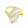 Oro Laminado Multi Stone Ring, Gold Filled Style with White Cubic Zirconia, Polished, Golden Finish, 01.283.0016.08 (Size 8)