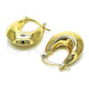 Oro Laminado Small Hoop, Gold Filled Style Hollow Design, Polished, Golden Finish, 02.163.0189.20