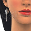 Sterling Silver Long Earring, Polished, Rhodium Finish, 02.183.0030