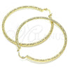 Oro Laminado Large Hoop, Gold Filled Style Diamond Cutting Finish, Golden Finish, 02.213.0256.1.60