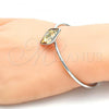 Rhodium Plated Individual Bangle, with Golden Shadow Swarovski Crystals, Polished, Rhodium Finish, 07.239.0006.1 (02 MM Thickness, One size fits all)