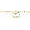 Sterling Silver Pendant Necklace, Elephant Design, Polished, Golden Finish, 04.337.0014.1.16