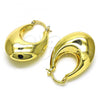 Oro Laminado Small Hoop, Gold Filled Style Chunky Design, Polished, Golden Finish, 02.163.0165.25