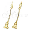 Oro Laminado Long Earring, Gold Filled Style Teddy Bear Design, with  Cubic Zirconia, Golden Finish, 5.110.002