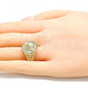 Oro Laminado Elegant Ring, Gold Filled Style Elephant Design, Polished, Golden Finish, 01.351.0010.09 (Size 9)