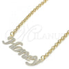 Oro Laminado Pendant Necklace, Gold Filled Style Nameplate Design, Polished, Golden Finish, 04.63.1385.18