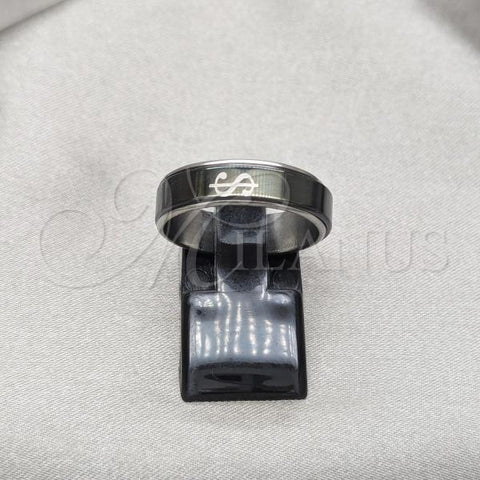 Stainless Steel Mens Ring, Four-leaf Clover Design, Polished, Steel Finish, 01.63.0617.11
