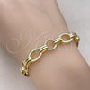 Oro Laminado Fancy Bracelet, Gold Filled Style Diamond Cutting Finish, Golden Finish, 03.213.0261.07