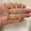 Oro Laminado Basic Necklace, Gold Filled Style Miami Cuban Design, Polished, Golden Finish, 04.213.0099.24