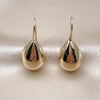 Oro Laminado Stud Earring, Gold Filled Style Teardrop and Hollow Design, Polished, Golden Finish, 02.163.0363