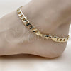 Oro Laminado Basic Anklet, Gold Filled Style Curb Design, Polished, Golden Finish, 5.222.001.10