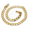 Oro Laminado Basic Anklet, Gold Filled Style Curb Design, Polished, Golden Finish, 5.222.004.10