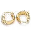 Oro Laminado Small Hoop, Gold Filled Style with White Cubic Zirconia, Polished, Golden Finish, 02.97.0101.15