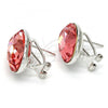 Rhodium Plated Stud Earring, with Rose Peach Swarovski Crystals, Polished, Rhodium Finish, 02.239.0015.6