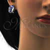 Rhodium Plated Stud Earring, with Provence Lavander Swarovski Crystals, Polished, Rhodium Finish, 02.239.0015.5