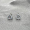 Sterling Silver Stud Earring, with White Cubic Zirconia, Polished, Silver Finish, 02.401.0054.09