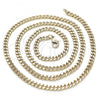 Oro Laminado Basic Necklace, Gold Filled Style Miami Cuban Design, Polished, Golden Finish, 04.213.0169.22