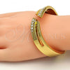 Gold Tone Individual Bangle, with White Crystal, Polished, Golden Finish, 07.252.0016.GT (14 MM Thickness, One size fits all)