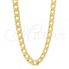 Oro Laminado Basic Necklace, Gold Filled Style Curb Design, Polished, Golden Finish, 5.222.004.18