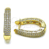 Oro Laminado Huggie Hoop, Gold Filled Style with White Cubic Zirconia, Polished, Golden Finish, 02.283.0145.20