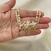 Oro Laminado Necklace and Bracelet, Gold Filled Style Polished, Golden Finish, 06.63.0245