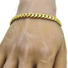 Oro Laminado Basic Bracelet, Gold Filled Style Miami Cuban Design, Polished, Golden Finish, 03.278.0001.09