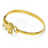 Oro Laminado Individual Bangle, Gold Filled Style Lion Design, Polished, Golden Finish, 07.185.0004.1.05 (05 MM Thickness, Size 5 - 2.50 Diameter)