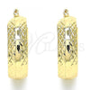 Oro Laminado Medium Hoop, Gold Filled Style Diamond Cutting Finish, Golden Finish, 02.170.0336.30