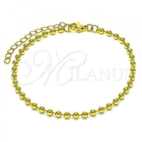 Oro Laminado Fancy Bracelet, Gold Filled Style Ball Design, Polished, Golden Finish, 04.341.0107.07