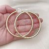 Oro Laminado Extra Large Hoop, Gold Filled Style Hollow Design, Diamond Cutting Finish, Golden Finish, 02.170.0311.70