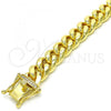 Oro Laminado Basic Bracelet, Gold Filled Style Chunky Design, with White Cubic Zirconia, Polished, Golden Finish, 03.278.0005.09