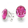 Rhodium Plated Stud Earring, with Rose Swarovski Crystals, Polished, Rhodium Finish, 02.239.0015.1