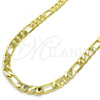 Oro Laminado Basic Necklace, Gold Filled Style Figaro Design, Polished, Golden Finish, 5.222.011.24