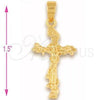 Oro Laminado Religious Pendant, Gold Filled Style Buffalo Design, Golden Finish, 5.191.018
