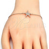 Sterling Silver Fancy Bracelet, with White Micro Pave, Polished, Rose Gold Finish, 03.336.0043.1.07