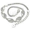 Sterling Silver Fancy Bracelet, with White Cubic Zirconia, Polished, Rhodium Finish, 03.286.0023.07