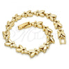 Oro Laminado Fancy Bracelet, Gold Filled Style Polished, Golden Finish, 03.210.0028.08