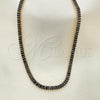 Oro Laminado Fancy Necklace, Gold Filled Style with Black Cubic Zirconia, Polished, Golden Finish, 04.130.0001.2.12